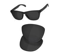 OSharp Verres de rechange pour lunettes de soleil Oakley Frogskins XS OJ9006-53 mm - HD polarisés, miroir et protection UV, Noir carbone - HD polarisé