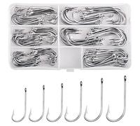 O'Shaughnessy Lot de 120 hameçons de pêche en acier inoxydable forgés extra solides pour eau salée d'eau douce Accessoires de pêche