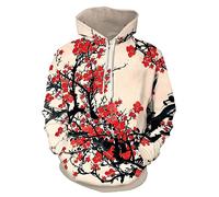 Osheoiso Femme Casual Sweat à Capuche Pull Kawaii Sweat Shirt pour Printemps Automne Imprimé Couple Hoodie à Manches Longues Femme Mode Sweater Oversized L 5 M