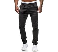 Osheoiso Hommes Chino Pantalon Couleur Unie Chic Pantalon Décontracté Coupe Ajustée Pantalon Eté Streetwear Jeans Moulants Trekking Cargo Pantalon Extensible A Gris L