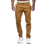 Osheoiso Hommes Chino Pantalon Couleur Unie Chic Pantalon Décontracté Coupe Ajustée Pantalon Eté Streetwear Jeans Moulants Trekking Cargo Pantalon Extensible A Jaune XXL