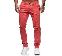 Osheoiso Hommes Chino Pantalon Couleur Unie Chic Pantalon Décontracté Coupe Ajustée Pantalon Eté Streetwear Jeans Moulants Trekking Cargo Pantalon Extensible A Rose XL