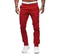 Osheoiso Hommes Chino Pantalon Couleur Unie Chic Pantalon Décontracté Coupe Ajustée Pantalon Eté Streetwear Jeans Moulants Trekking Cargo Pantalon Extensible A Rouge 3XL
