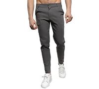 Osheoiso Hommes Chino Pantalon Couleur Unie Chic Pantalon Décontracté Coupe Ajustée Pantalon Eté Streetwear Jeans Moulants Trekking Cargo Pantalon Extensible B Gris M