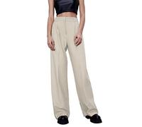 Osheoiso Pantalon pour Femme Affaires Ample Fitness Automne Longue Taille Haute Vintage Large Business Costume Confortable Léger B Beige M