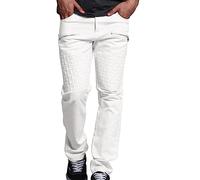 Osheoiso Pantalon pour Hommes Décontractés Cargo Pantalon Ample Couleur Unie Oversized Lâche Pantalon avec Poche Mi Taille Élastique Casual Pantalon de Sport C Blanc M