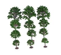 Oshhni 12 Pièces Arbre de Décor Ferroviaire Maquette d'Arbres Vert Forêt pour Création Paysagère Modélisme Ferroviaire Enseignement Scolaire Table Sable