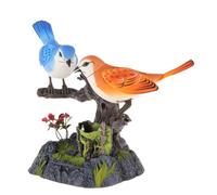 Oshhni 2 Pièces Oiseau En Cage Simulation Parole Mouvement Sons Naturels Jouet Parlant Convient pour Affichage Bureau Cadeau Maison, Multicolore, 145 x 120