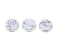Oshhni 3 Pièces Boutons de Doigt Trompette Couvercles de Clé Remplacement Pistons Pierre Naturelle Alliage Convient pour Amélioration Jeu Trompette Accessoir, Gris blanc, 1.5x1.5cm