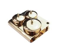 Oshhni 3 pièces Nail Art Dish en acier inoxydable Porte de poudre à ongles polyvalent avec couvercle pour outil de conception d'ongles à la maison, Placage D'or