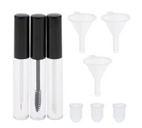 Oshhni 3 Pièces Tube Croissance Cils Flacon Gloss Lèvres Flacon Eyeliner Entonnoir Plastique Insert Caoutchouc Portable Adapté Soins Beauté, 10 ml
