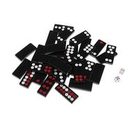 Oshhni 32 Pièces Jeu Chinois Ensemble Tuiles Pièces en Mélamine avec Dés Pratique Ludique Compatible avec Casinos Animations de Fête, Une