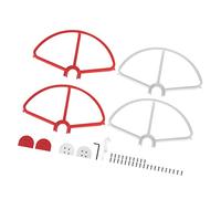 Oshhni 4 Pièces Anneaux Anti-Collision Pare-Chocs Protecteur Hélice Coque de Sécurité Drone Léger Convient Formation Vol Débutants Sécurité, Rouge + Blanc, 29x19.5x4cm
