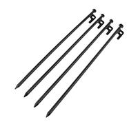 Oshhni 4 Pièces Sardines Tente Forgées Acier Clous Sol Camping Piquets avec Tête Arrondie Résistants à Planter et à Retirer Convient aux Activités Plein Air, Noir, 40cm