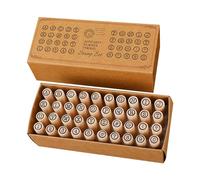 Oshhni 40 Pièces Tampons Alphabet Tampons En Caoutchouc En Bois Tampons Cylindre Lettre Tampon pour Journal Journal Enseignement Arts Artisanat Fournitures, styler un