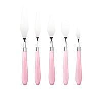 Oshhni 5 pièces Couteau à Palette en Acier Inoxydable Couteau de mélange de Couleur Outils de Peinture Couteau à Peinture Ensemble de Couteaux de Peinture, Rose