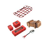 Oshhni 6Pcs RC Voiture Toit Décoration RC Véhicule Partie Accessoire Réservoir Boîte de Rangement Simulation pour 1/18 Crawler Voiture Mises À Niveau DIY, Rouge