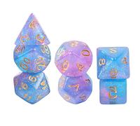 Oshhni 7 Pièces Dés Polyédriques Ensemble Plateau Accessoires Jouet Acrylique Pratique Convient Aux Enfants Adolescents Familles Jeux Collectifs, Pierre