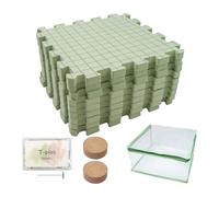 Oshhni 9 Pièces Tapis de Blocage Carrés Emboîtables pour Tricot Planches pour Ouvrages Kit de Crochet en Mousse Légère et Adapté pour Débutants et, vert