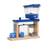 Oshhni Accessoire de Chemin de Fer En Bois Jouet Éducatif pour de La Coordination Main Œil Compatible avec Trains Universels Matière Bo, Terminal de l'aéroport