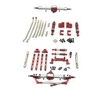 Oshhni Accessoires de voiture RC, accessoires de modernisation, mise à niveau du châssis, pièces de rechange, métal modifié pour voiture de loisir MN82 MN82S, Rouge