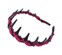 Oshhni Bandeau léger avec dents, décoration sans effort, bandeau ondulé pour cheveux pour femmes, Rouge