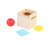 Oshhni Boîte de rangement d'objets en bois pour jouets, compétences fines, boule carrée, ronde, pour garçons et filles, boîte de dépôt, trieur de