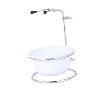 Oshhni Bol de rasage en acier inoxydable, tasse de rasage incassable, tasse de savon de rasage portable, tasse de rasage, pour petit ami, cadeaux de, Blanc