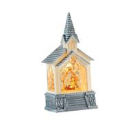 Oshhni Boules à Neige de Noël avec veilleuse et 8 chansons 13 x 8,5 x 28 cm Décoration de Noël Lanterne de pour fête Café Bureau Cheminée Étagère, Crèche