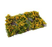Oshhni Bouquet de fleurs, touffe d'herbe touffue, miniature, artificielle, groupe de végétation florale, arbustes de plaine, touffe pour bases miniatures, Rouge-orange