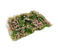 Oshhni Bouquet de fleurs, touffe d'herbe touffue, miniature, artificielle, groupe de végétation florale, arbustes de plaine, touffe pour bases miniatures, Rose Rouge