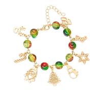 Oshhni Bracelet de Noël en Alliage avec Breloques Père Noël, Flocons de Neige et Sapin de Noël, pour Femme, Style B