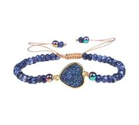 Oshhni Bracelet tressé en Perles de Pierre, Bijou Ajustable, idéal pour Une, des fiançailles, Un Anniversaire, Thanksgiving, Halloween, avec Coeur