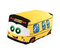 Oshhni Bus Scolaire en Peluche, Jouet de Voiture en Peluche, Compagnon de Coucher, Cadeau de Vacances, Oreiller câlin pour étude, Ornements de Salon, Jaune 35cm