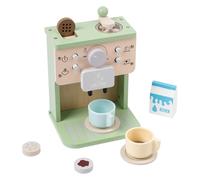 Oshhni Cafetière en Bois, Jouet de Cuisine, Jeu d'habillage pour Le thé de l'après-midi, Machine à Expresso, Jeu de Simulation pour