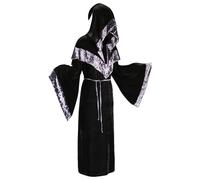 Oshhni Cape en velours à capuche sur toute la longueur, costume de cape d'Halloween unisexe pour cosplay fantaisie de du diable, s