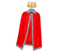 Oshhni Cape et couronne de roi pour jeux de rôle multifonctionnels, Enfants Rouge