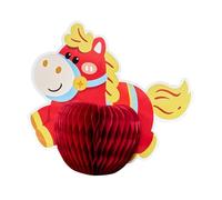 Oshhni Centre de Table décoratif en Forme de Cheval en Papier nid d'abeille, idéal pour Les fêtes et événements, Les Bureaux et Les Festivals, 21cmx19cm