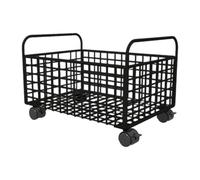 Oshhni Chariot de rangement à roulettes, organiseur de dossiers sous le bureau, bac de rangement en maille métallique pour travaux manuels, jouets, chambre, Noir, 25cmx48cmx30cm