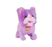 Oshhni Chat électrique en peluche, jouet léger et réaliste, avec fonction de répétition, idéal comme cadeau pour enfants et tout-petits, Violet