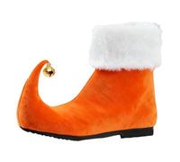 Oshhni Chaussures de de Noël avec clochettes pour les fêtes, douces et chaudes, orange, 40