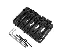 Oshhni Chevalet de basse 5 cordes avec clé, robuste et améliorant la stabilité, pièces de guitare en métal, chevalet fixe à sillet rigide, Noir