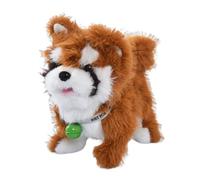 Oshhni Chien en peluche électrique qui marche, jouet musical avec 12 chansons, animal de compagnie électronique éducatif et mignon pour enfants, Brun