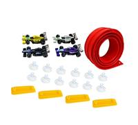 Oshhni Circuit de course flexible pour enfants, rampe de voiture enroulable à monter soi-même, jeu interactif et pliable pour enfants à partir de 3 ans. Idée, Rouge 4m