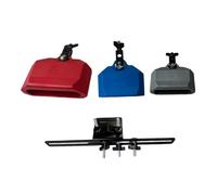 Oshhni Cloche de 4, 5 et 6 pouces, accessoires pour instruments de percussion, son clair et professionnel, avec pince de fixation pour la scène de répétition, Blue Red Silver B