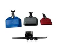 Oshhni Cloche de 4, 5 et 6 pouces, accessoires pour instruments de percussion, son clair et professionnel, avec pince de fixation pour la scène de répétition, Blue Red Silver A