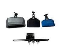 Oshhni Cloche de 4, 5 et 6 pouces, accessoires pour instruments de percussion, son clair et professionnel, avec pince de fixation pour la scène de répétition, Bleu Argent Noir