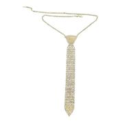 Oshhni Collier et Cravate en Tendance pour Hommes et Femmes, Accessoires de Costume décoratifs réglables, Bijoux de Cou Brillants, chaîne à Paillettes, Or