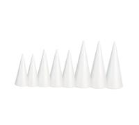 Oshhni Cônes en mousse artisanale, cônes en polystyrène blanc, nains de jardin faits à la main, décoration d'arbre de Noël pour fête, mariage, artisanat, 8 Pièces