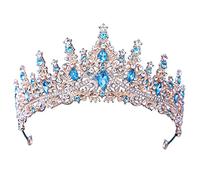 Oshhni Couronnes et diadèmes pour les femmes, couronne de mariage pour la mariée, diadèmes de princesse pour les filles, couronne d'anniversaire en, Bleu foncé